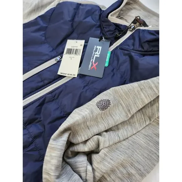 Sz Large RLX Ralph Lauren Mens Hybrid MockNeck Golf Jacket Navy/Gray NWT - Picture 6 of 6